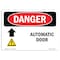 Signmission Safety Sign, OSHA Danger, 10" Height, Automatic Door (Up Arrow), Landscape OS-DS-D-1014-L-2247 - alternate 1